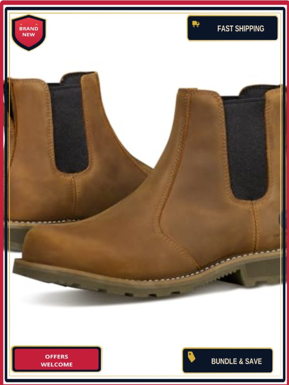 Steel Toe Chelsea Boots Water Resistant Work Boots with EVA Midsole